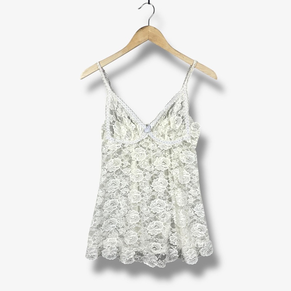 Glydons Lace Camisole Women 34/MED White Vintage Coquette Cottagecore Lingerie